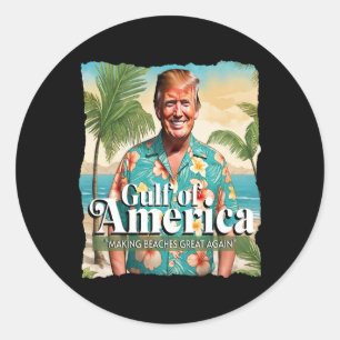 Pegatina Redonda Divertido Trump Gráfico Golfo De Estados Unidos Tr