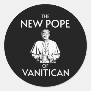 Pegatina Redonda Divertido Trump, Papa de Vanitican