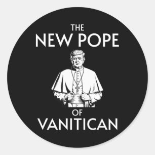 Pegatina Redonda Divertido Trump, Papa de Vanitican