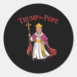 Pegatina Redonda Divertido Trump Para Repub Católico De Papado Del