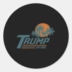 Pegatina Redonda Divertido Trump Shirt Golfo De Estados Unidos Este