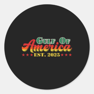 Pegatina Redonda Divertido Trump Shirt Gulf Of Us America Est. 2025