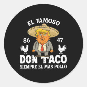 Pegatina Redonda Divertido Trump siempre se burla del meme Vamos Ta
