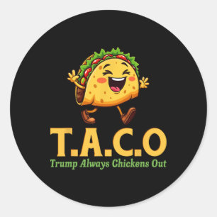 Pegatina Redonda Divertido Trump Taco Trump Siempre se Rinde 11