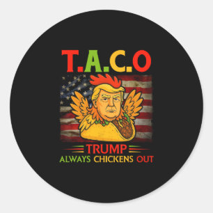 Pegatina Redonda Divertido Trump Taco Trump Siempre se Rinde 4