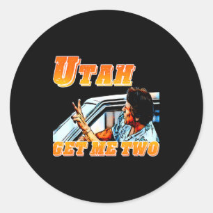 Pegatina Redonda Divertido Utah Consígueme Dos Gráfico de Cita Vint