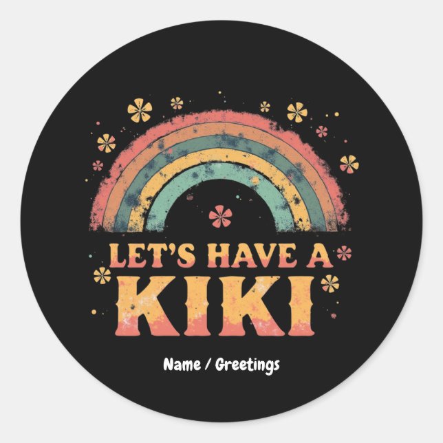 Pegatina Redonda Divertido "Vamos a tener un Kiki" transgénero LGBT (Anverso)