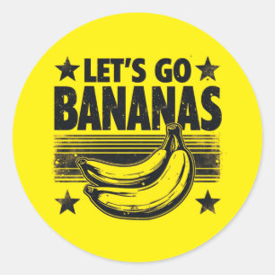 Pegatina Redonda Divertido Vamos Bananas Molestos Grunge Meme