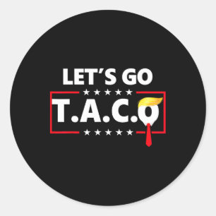Pegatina Redonda Divertido Vamos Taco