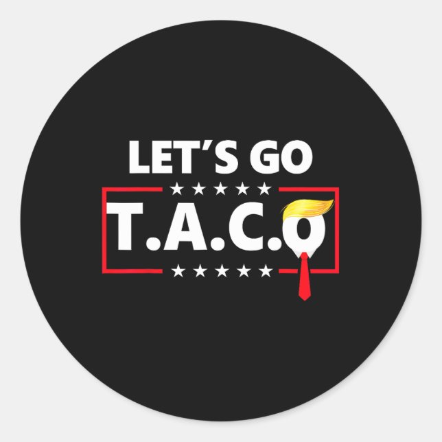 Pegatina Redonda Divertido Vamos Taco (Anverso)