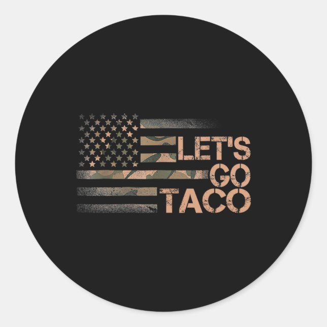 Pegatina Redonda Divertido Vamos Taco 3 (Anverso)