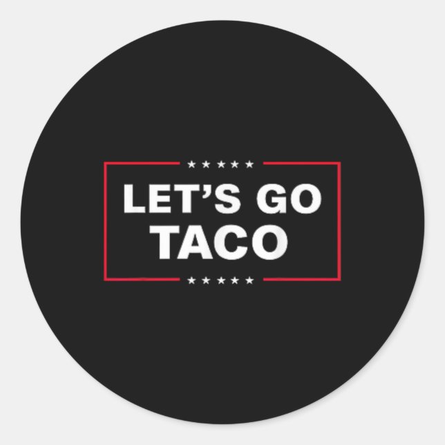 Pegatina Redonda Divertido Vamos Taco y#; (Anverso)