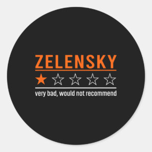 Pegatina Redonda Divertido Zelensky Conservador Republicano Ucrania