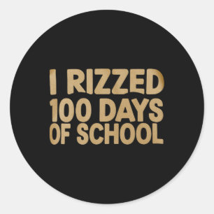Pegatina Redonda Divertidos 100 Días De Escuela 100 Me Quedé Maread