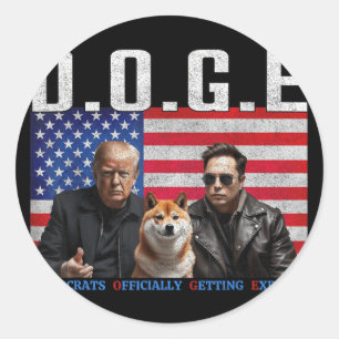 Pegatina Redonda Divertidos demócratas, por ejemplo, ganándose ofic