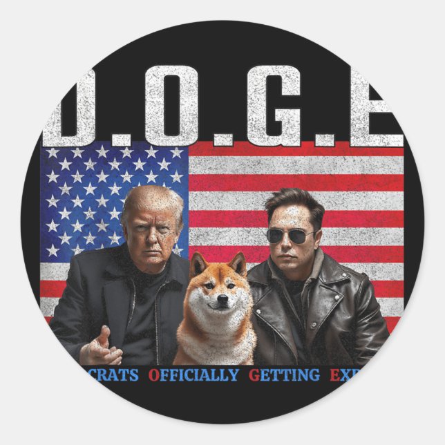 Pegatina Redonda Divertidos demócratas, por ejemplo, ganándose ofic (Anverso)