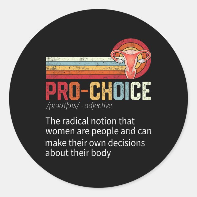 Pegatina Redonda Divertidos derechos femeninos de definición de ele (Anverso)