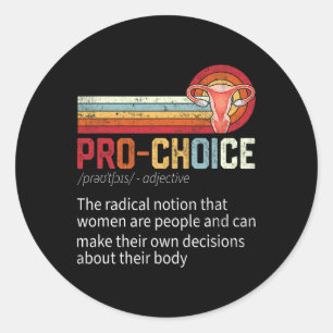 Pegatina Redonda Divertidos derechos femeninos de definición de ele