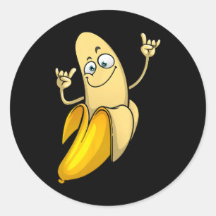 Pegatina Redonda Divertidos diseños bananeros para hombres mujeres