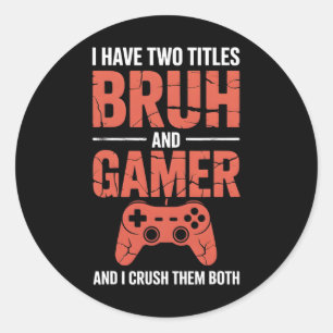 Pegatina Redonda Divertidos juegos de video vintage de gamer para n