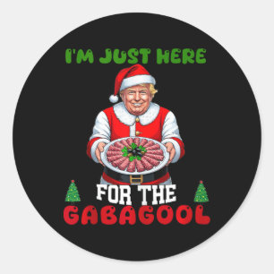 Pegatina Redonda Divertidos Navidades de Trump Estoy Acá Por Gabago