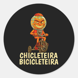 Pegatina Redonda Divertidos niños italianos meme Chicleteira Bicic