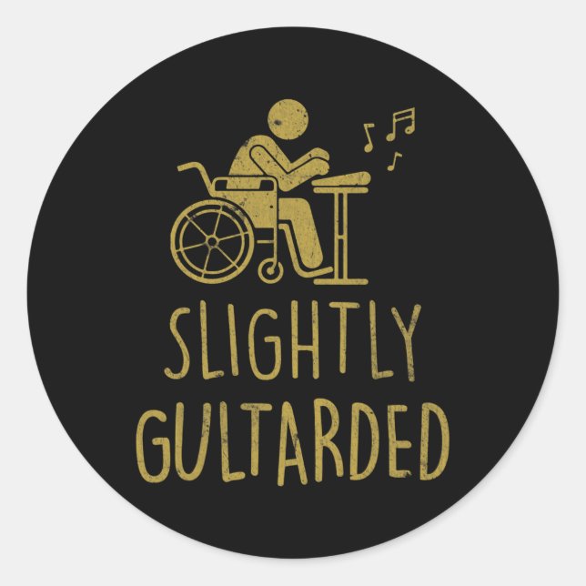 Pegatina Redonda Divertidos para los usuarios de sillas de ruedas1  (Anverso)