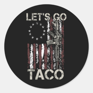 Pegatina Redonda Divertidos vamos a Taco 21