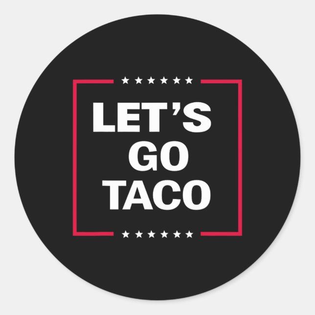 Pegatina Redonda Divertidos vamos a Taco 27 (Anverso)
