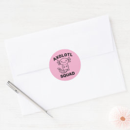 Pegatina Redonda Divi squad de Axolotl lindo gracioso fiesta editab