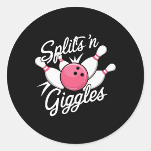 Pegatina Redonda Divide A Giggles Bowler Bowler Ball Y P