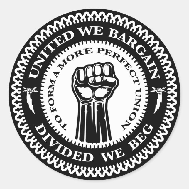 Pegatina Redonda Divididos rogaremos (Anverso)