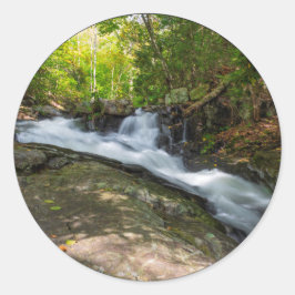 Pegatina Redonda Dividir caídas en la carrera de primavera de arena