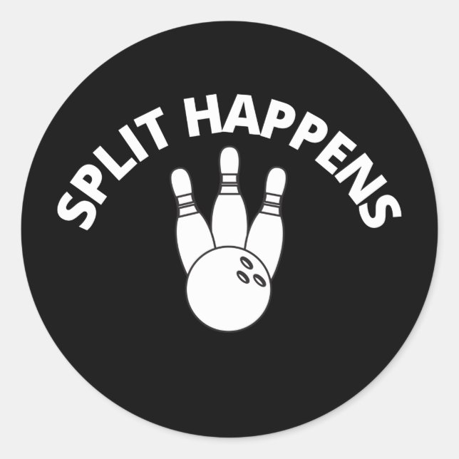 Pegatina Redonda Dividir pasa jugando boliche con amigos (Anverso)