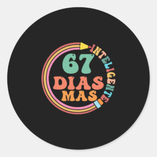 Pegatina Redonda Diviértete 67 Días De Meme De Maestro De Español M