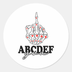 Pegatina Redonda Diviértete Abcdef-tú Mano de Esqueleto 2022 San Va