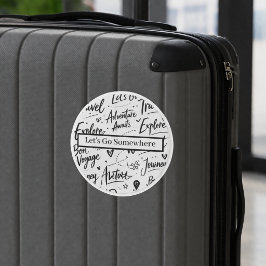 Pegatina Redonda Diviértete con Sticker de Viaje Aventura Diseño Bl
