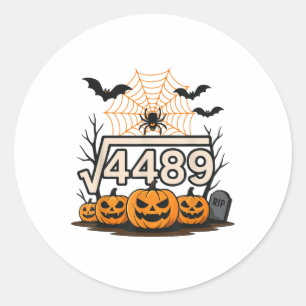 Pegatina Redonda Diviértete Halloween Raíz Cuadrada 4489 67 Meme Ma
