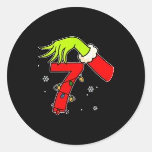 Pegatina Redonda Diviértete Número 7 Navidad 67 Seis Siete Meme Xma