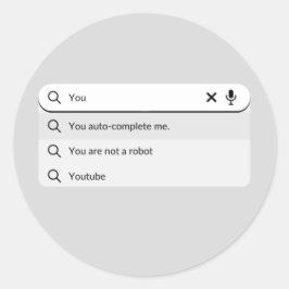 Pegatina Redonda Diviértete tú auto-completas el humor del día de S