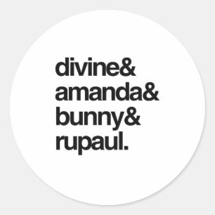 Pegatina Redonda Divina Amanda Bunny y Ru
