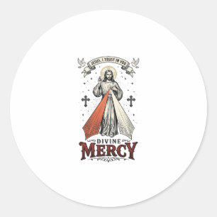 Pegatina Redonda Divina Misericordia Jesús Confío en Ti Camiseta Vi