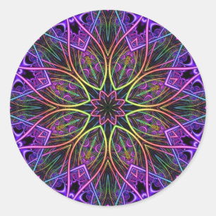 Pegatina Redonda Divina Spark Kaleidoscope Mandala