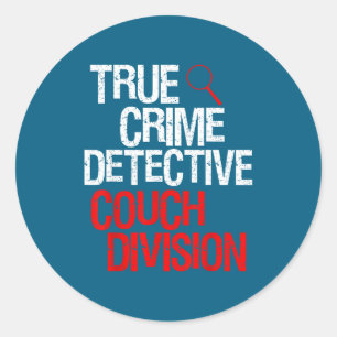 Pegatina Redonda División de Sofá de Detective de Crímenes Reales
