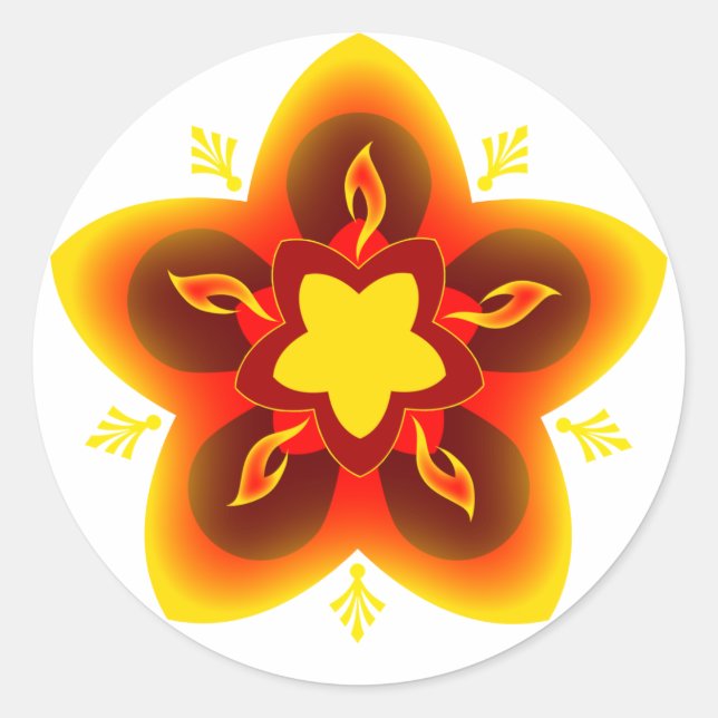 Pegatina Redonda diwali rangoli (Anverso)