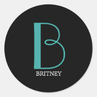 DIY Gran Monograma y nombre, Verde azulado/blanco 