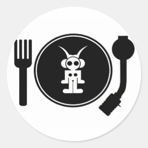 Pegatina Redonda DJ astro