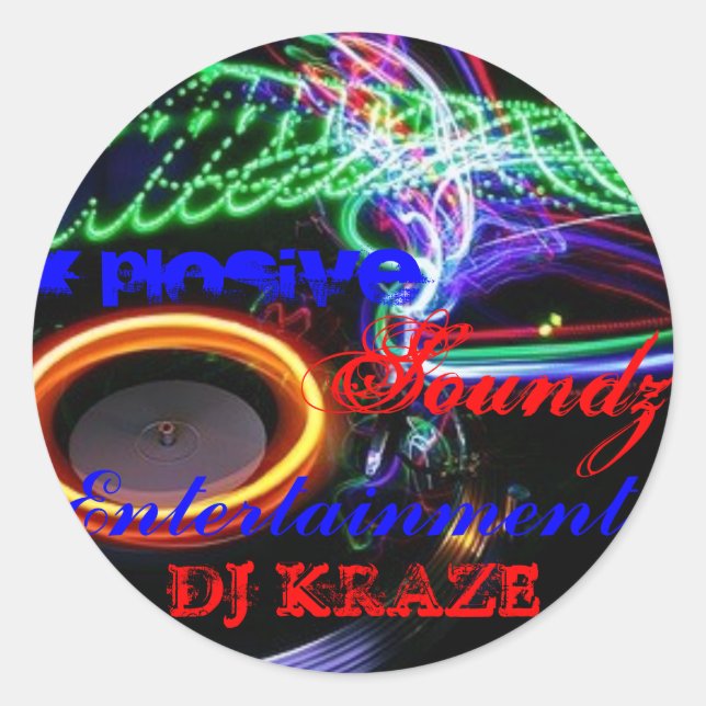 PEGATINA REDONDA DJ KRAZE (Anverso)