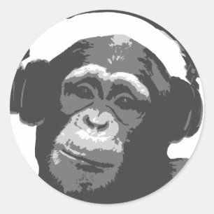 PEGATINA REDONDA DJ MONKEY