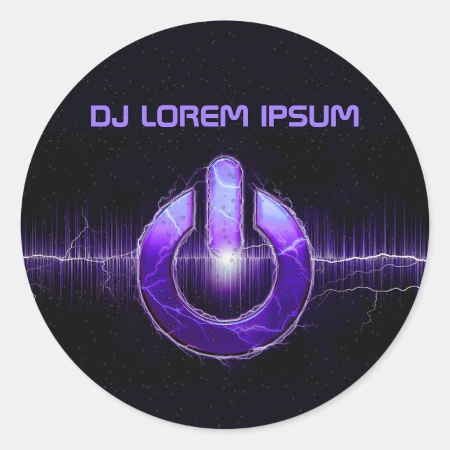 Pegatina Redonda DJ Music and Dance Gig (Anverso)